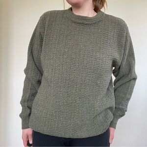 Oscar de la Renta Olive Green Crewneck Sweater